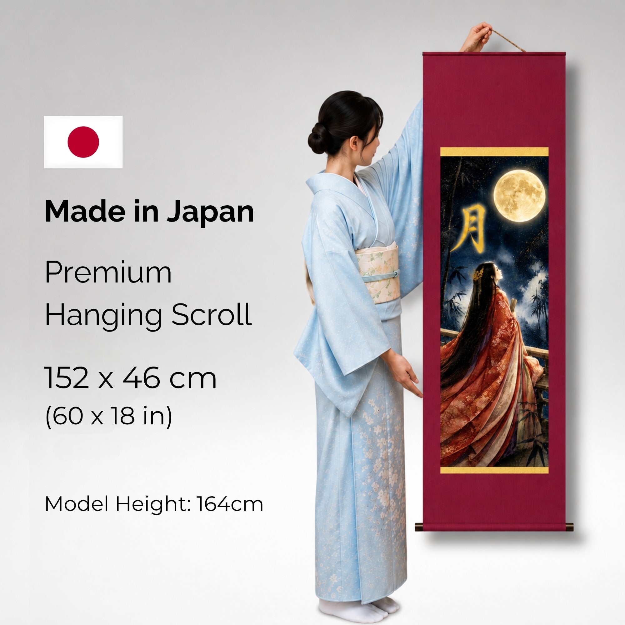 Japanese Princess Kaguya Kakemono Wall Scroll – Moon Princess Art
