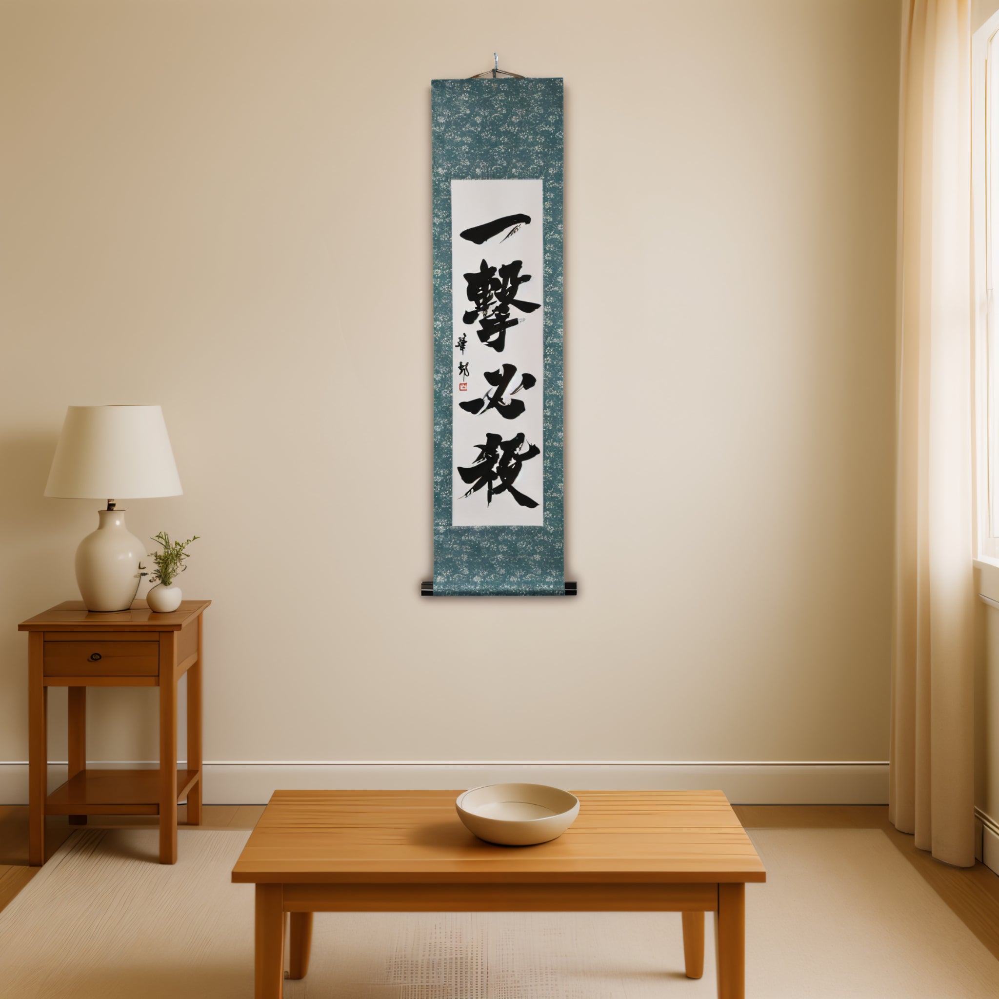 Tenka Fubu Hanging Scroll - Calligraphie japonaise fabriquée à la main