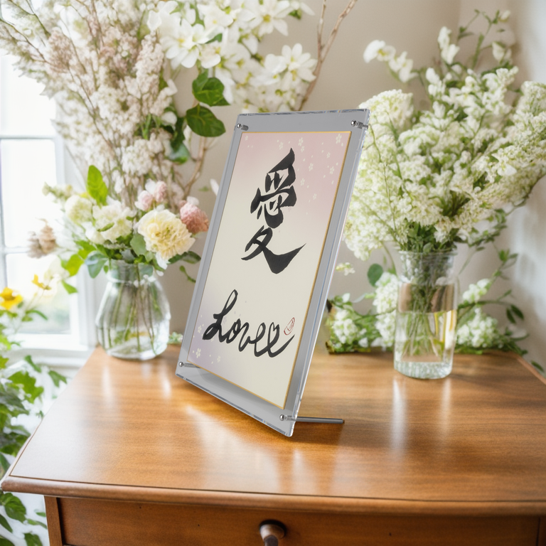 Ai "Love" in Japanese - Acrylic Clear Frame (Free Shipping)