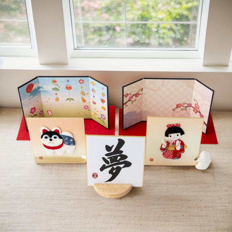 Bundled Product: Themed "Dream" - Shodo and Raised Cloth Artwork, Design 1