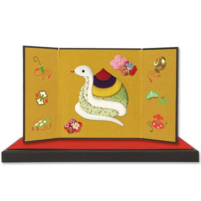 Bundle Product Includes: "A Child Samurai", "A Powerful Dragon with Mount Fuji", "A Lucky Snake" - Raised Cloth Artworks (Free Shipping)