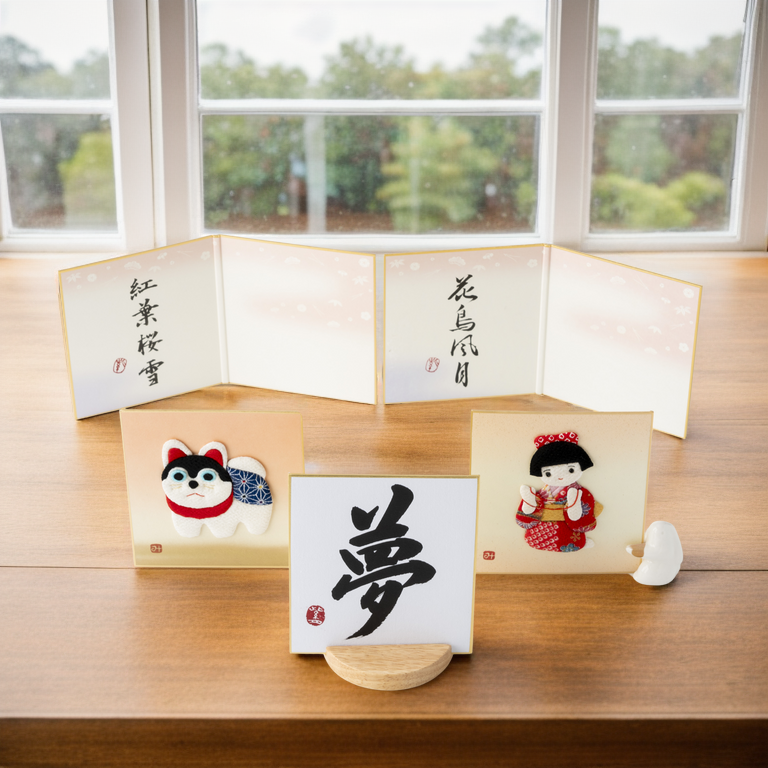 Bundled Product: Themed "Dream" - Shodo and Raised Cloth Artwork, Design 3