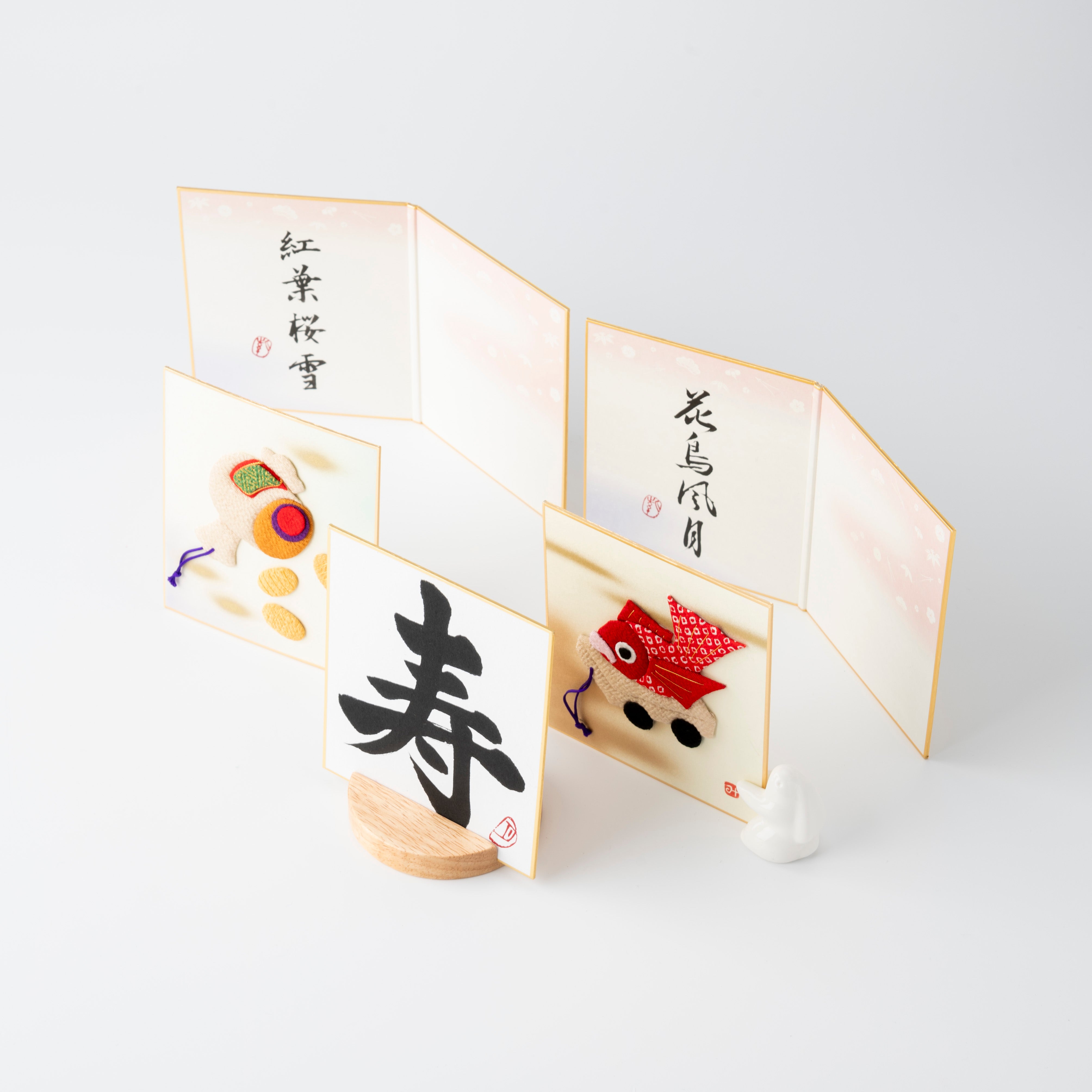 Produit groupé: "célébration" sur le thème - illustration de tissu Shodo et surélevé, Design 3